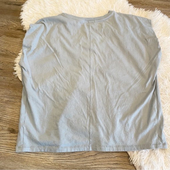 Nuuds Muscle Tee Mist Light Blue Boxy Cotton Cap Sleeve Minimalist Small - Picture 7 of 7
